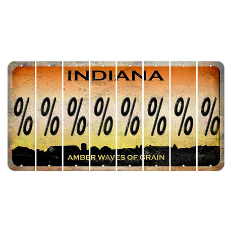 Indiana Amber Wave Cut License Plate Strips (Set of 8) Percent Sign