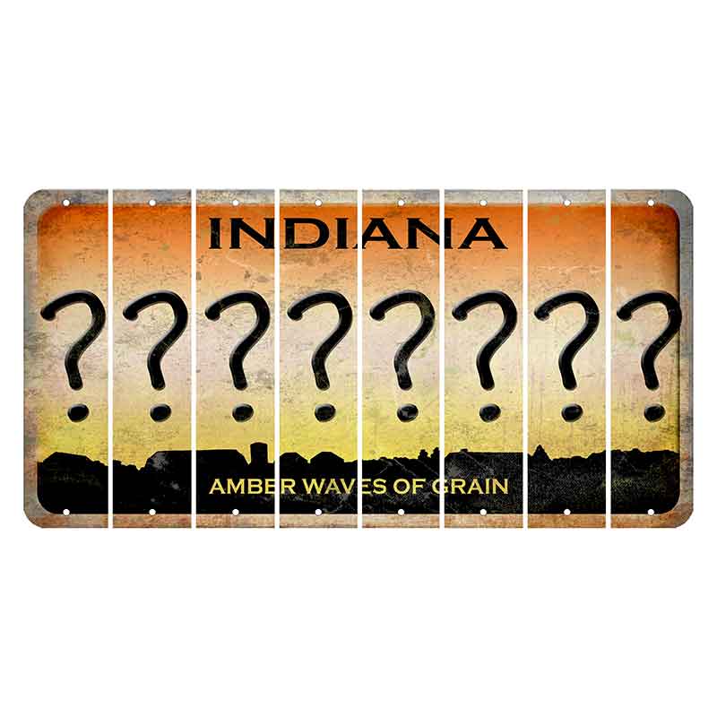 Indiana Amber Wave Cut License Plate Strips (Set of 8) Question Mark