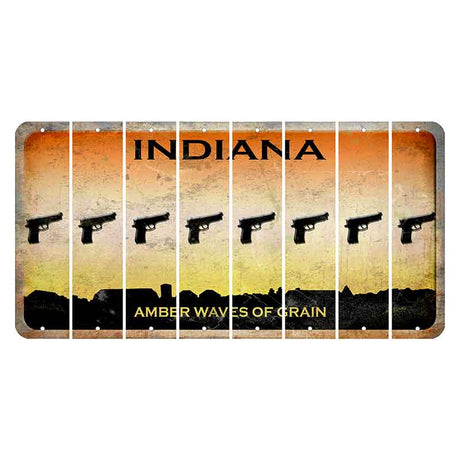 Indiana Amber Wave Cut License Plate Strips (Set of 8) Handgun