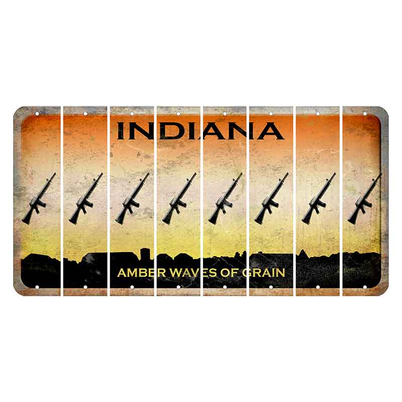 Indiana Amber Wave Cut License Plate Strips (Set of 8) Rifle