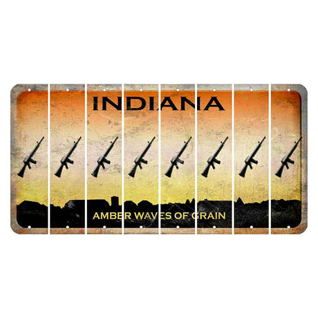 Indiana Amber Wave Cut License Plate Strips (Set of 8) Rifle