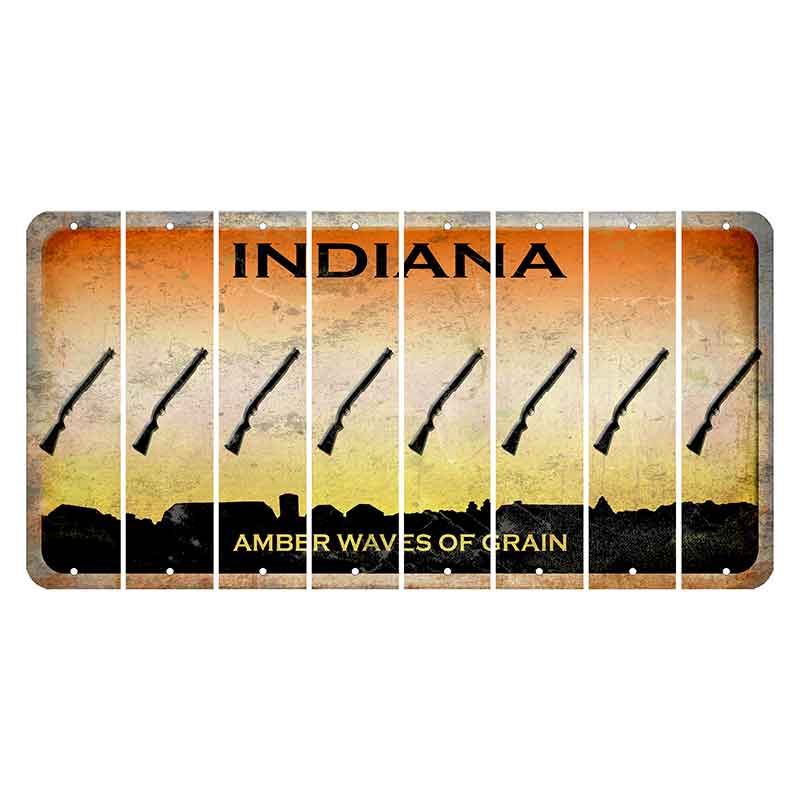 Indiana Amber Wave Cut License Plate Strips (Set of 8) Shotgun