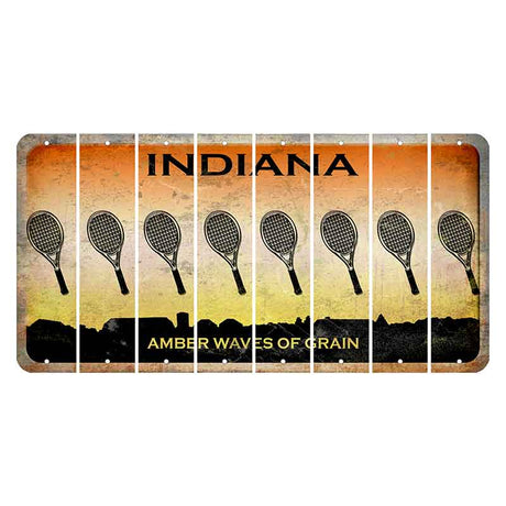 Indiana Amber Wave Cut License Plate Strips (Set of 8) Tennis Racket