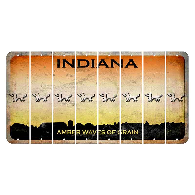 Indiana Amber Wave Cut License Plate Strips (Set of 8) Dog