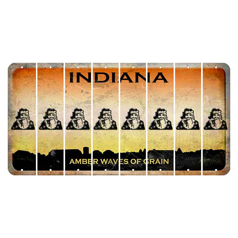 Indiana Amber Wave Cut License Plate Strips (Set of 8) Santa Claus