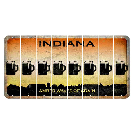 Indiana Amber Wave Cut License Plate Strips (Set of 8) Beer Mug