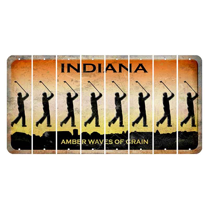 Indiana Amber Wave Cut License Plate Strips (Set of 8) Male Golfer