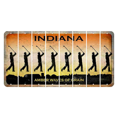 Indiana Amber Wave Cut License Plate Strips (Set of 8) Male Golfer