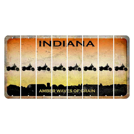 Indiana Amber Wave Cut License Plate Strips (Set of 8) Motorcycle