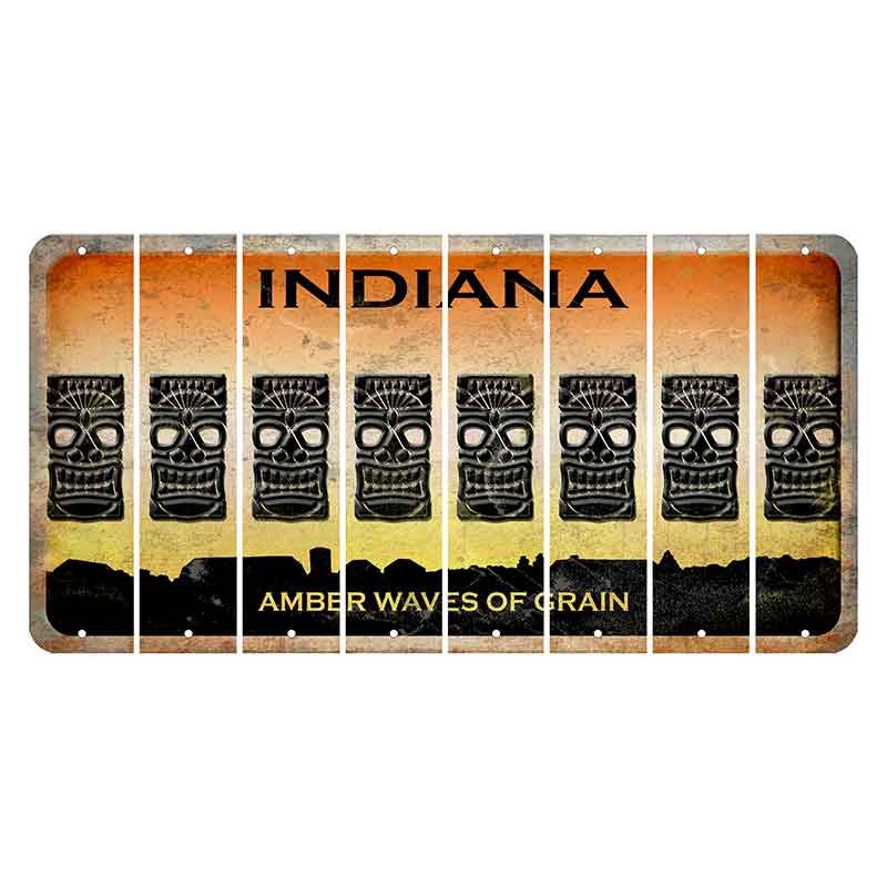 Indiana Amber Wave Cut License Plate Strips (Set of 8) Tiki