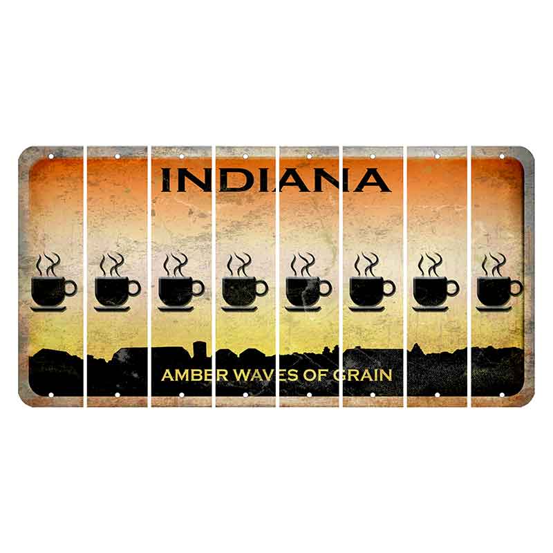 Indiana Amber Wave Cut License Plate Strips (Set of 8) Coffee Mug