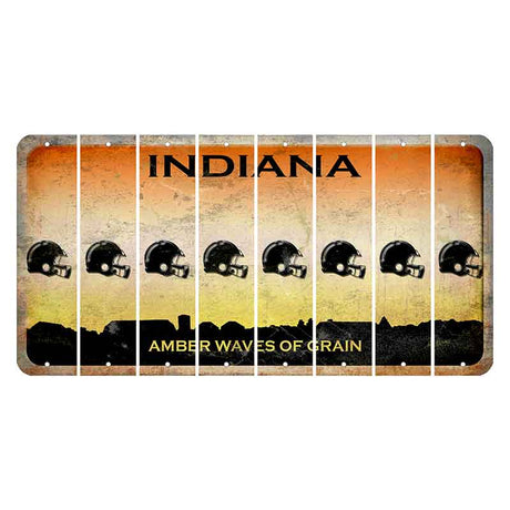 Indiana Amber Wave Cut License Plate Strips (Set of 8) Football Helmet