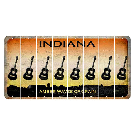 Indiana Amber Wave Cut License Plate Strips (Set of 8) Guitar