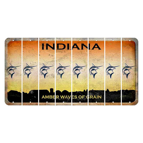 Indiana Amber Wave Cut License Plate Strips (Set of 8) Swordfish