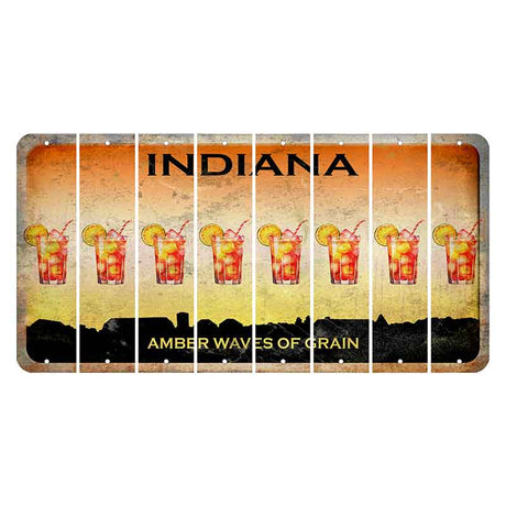 Indiana Amber Wave Cut License Plate Strips (Set of 8) Cocktail