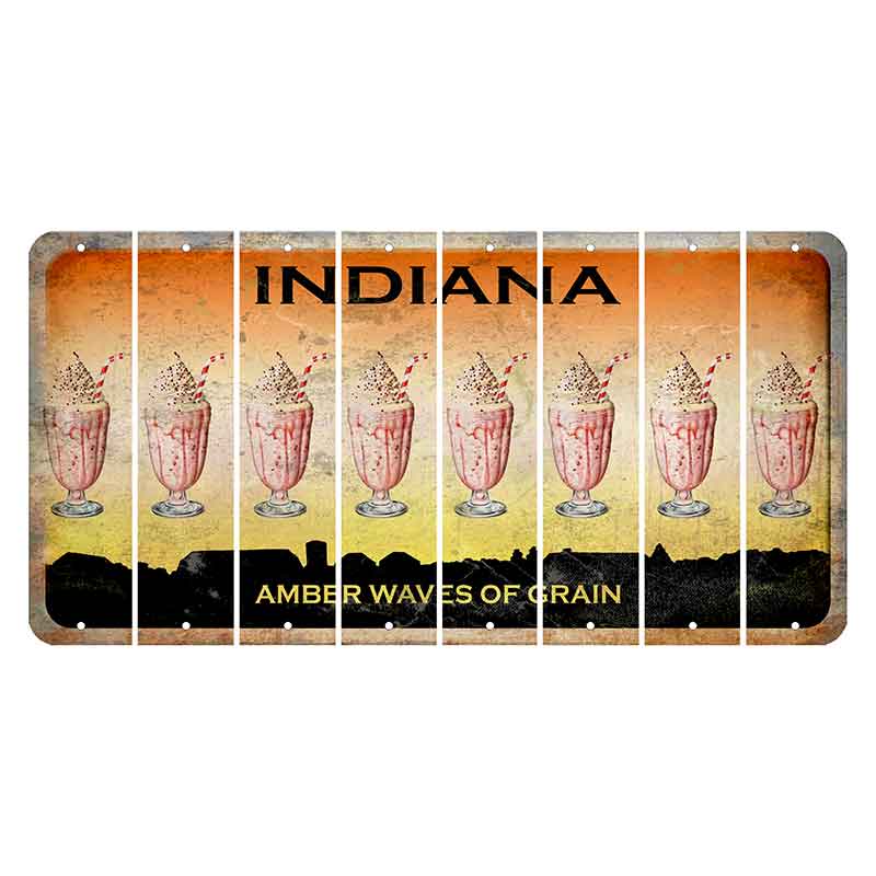 Indiana Amber Wave Cut License Plate Strips (Set of 8) Milkshake