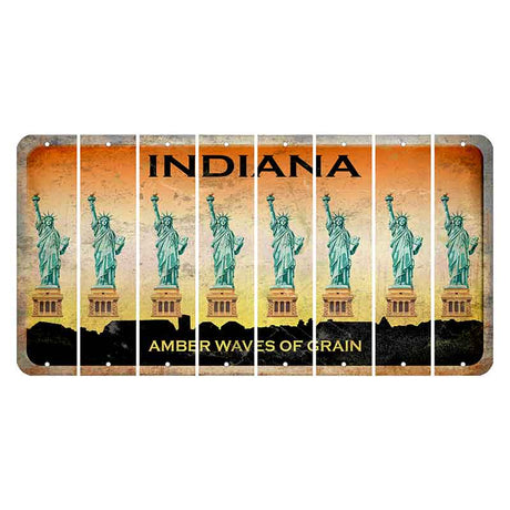 Indiana Amber Wave Cut License Plate Strips (Set of 8) Statue of Liberty