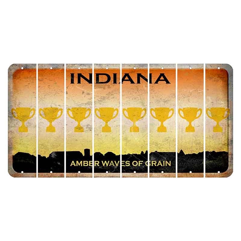 Indiana Amber Wave Cut License Plate Strips (Set of 8) Trophy