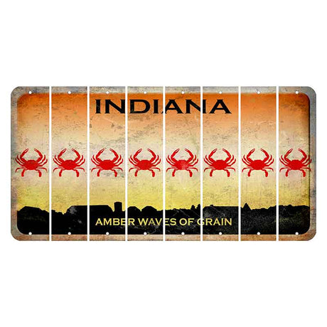 Indiana Amber Wave Cut License Plate Strips (Set of 8) Crab