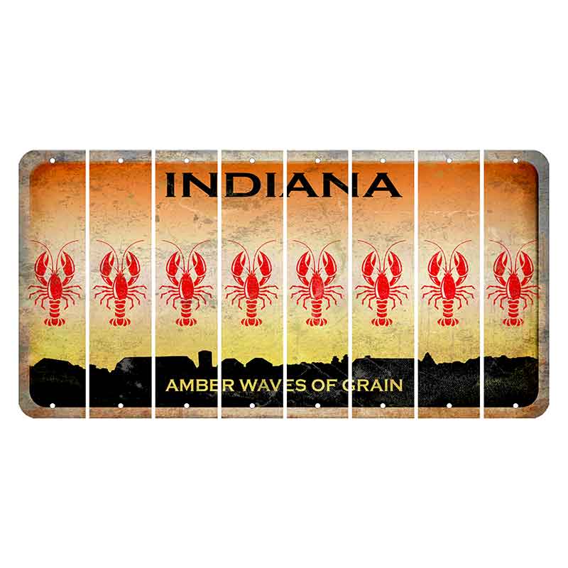 Indiana Amber Wave Cut License Plate Strips (Set of 8) Lobster