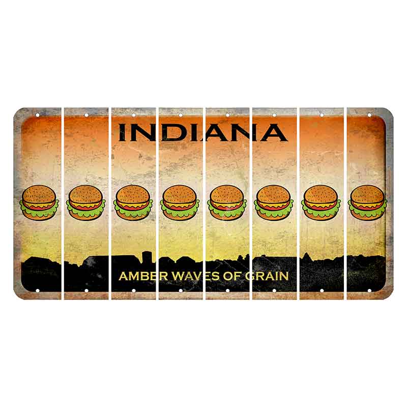 Indiana Amber Wave Cut License Plate Strips (Set of 8) Hamburger