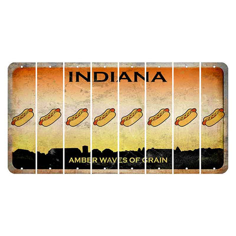 Indiana Amber Wave Cut License Plate Strips (Set of 8) Hotdog