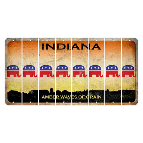 Indiana Amber Wave Cut License Plate Strips (Set of 8) Republican