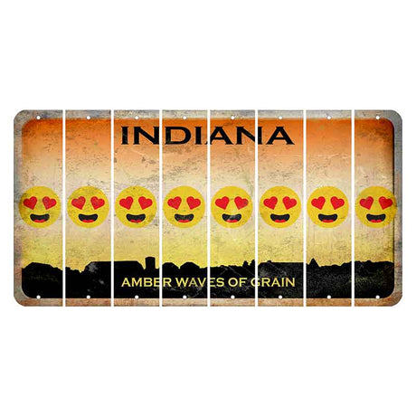 Indiana Amber Wave Cut License Plate Strips (Set of 8) Emoji - Heart Eyes