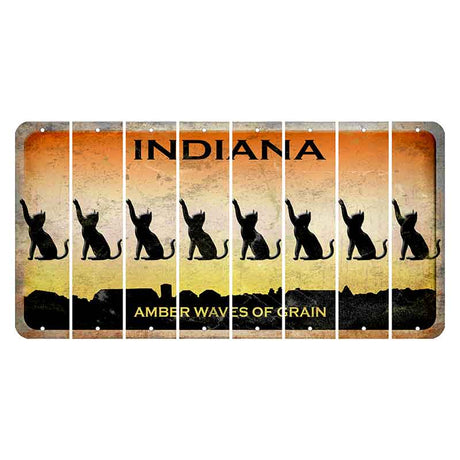 Indiana Amber Wave Cut License Plate Strips (Set of 8) Cat