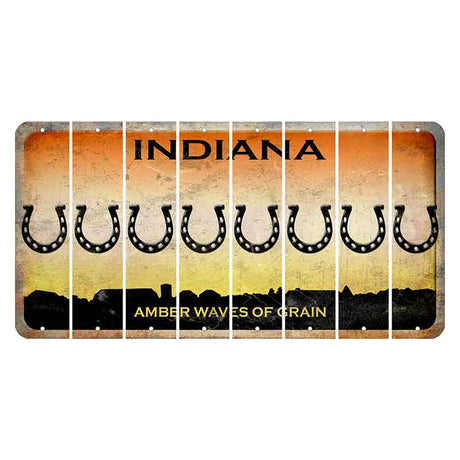 Indiana Amber Wave Cut License Plate Strips (Set of 8) Horseshoe