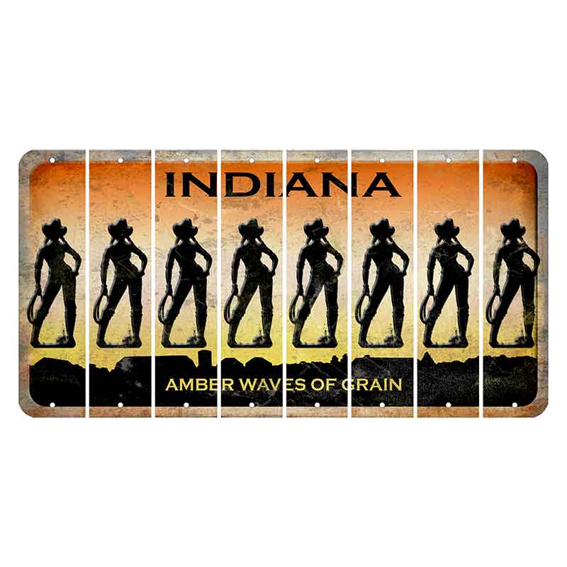 Indiana Amber Wave Cut License Plate Strips (Set of 8) Cowgirl