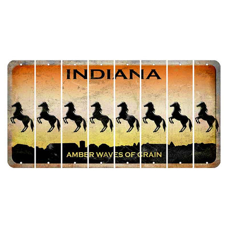 Indiana Amber Wave Cut License Plate Strips (Set of 8) Horse