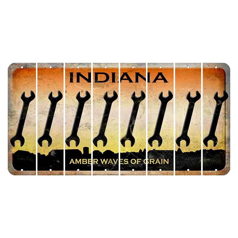 Indiana Amber Wave Cut License Plate Strips (Set of 8) Wrench