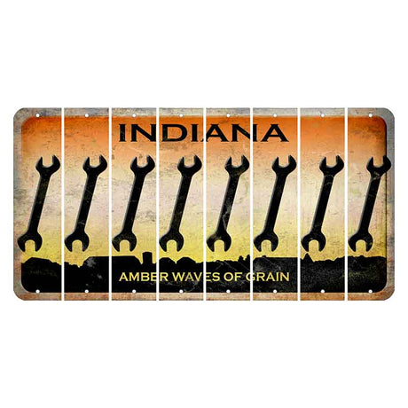 Indiana Amber Wave Cut License Plate Strips (Set of 8) Wrench