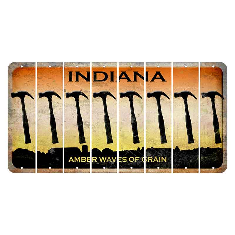 Indiana Amber Wave Cut License Plate Strips (Set of 8) Hammer