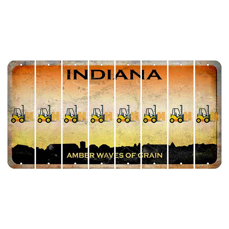 Indiana Amber Wave Cut License Plate Strips (Set of 8) Forklift