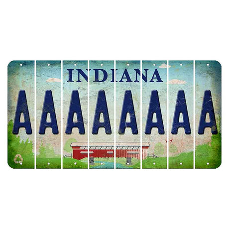 Indiana Recycle Cut License Plate Strips (Set of 8) A