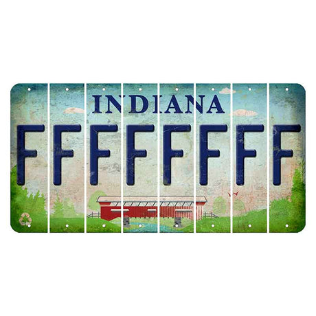 Indiana Recycle Cut License Plate Strips (Set of 8) F