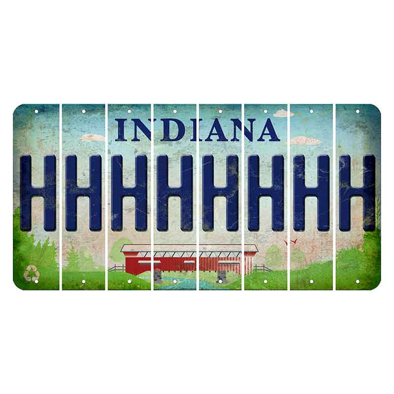 Indiana Recycle Cut License Plate Strips (Set of 8) H