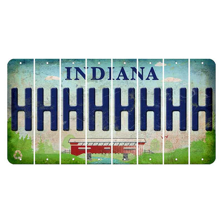 Indiana Recycle Cut License Plate Strips (Set of 8) H