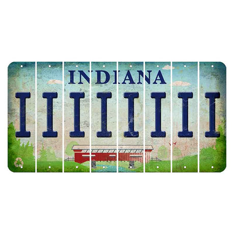 Indiana Recycle Cut License Plate Strips (Set of 8) I