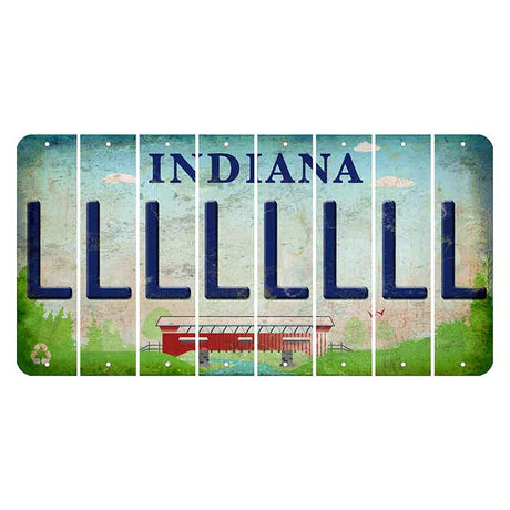 Indiana Recycle Cut License Plate Strips (Set of 8) L