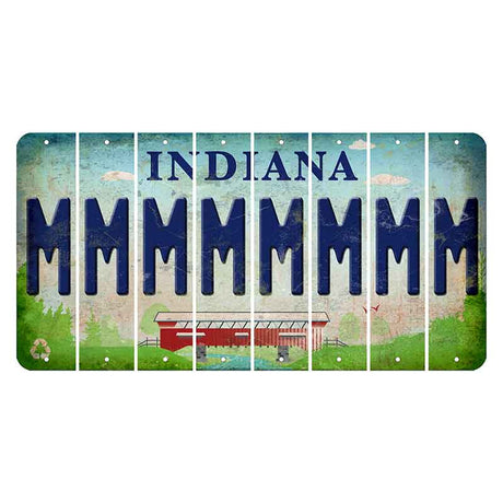 Indiana Recycle Cut License Plate Strips (Set of 8) M