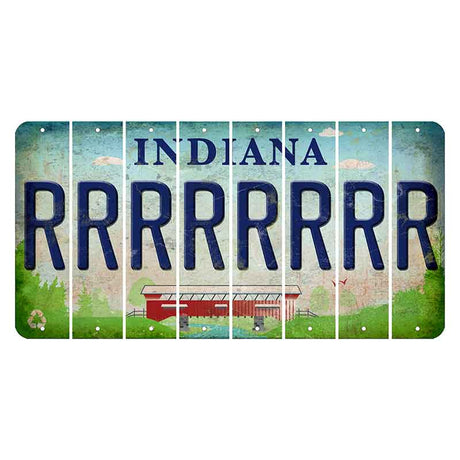 Indiana Recycle Cut License Plate Strips (Set of 8) R