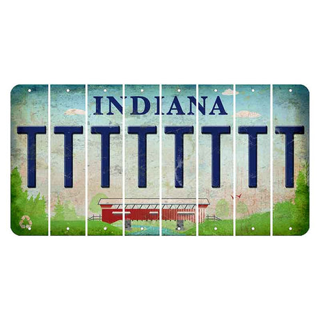 Indiana Recycle Cut License Plate Strips (Set of 8) T