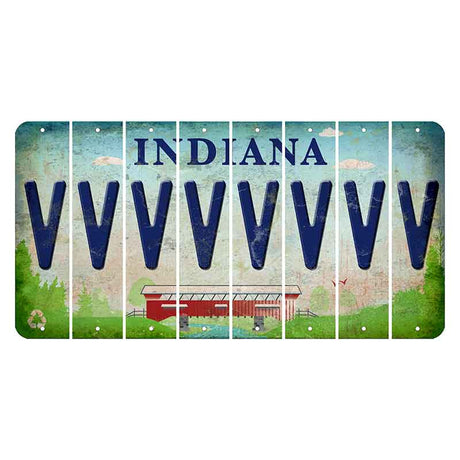 Indiana Recycle Cut License Plate Strips (Set of 8) V