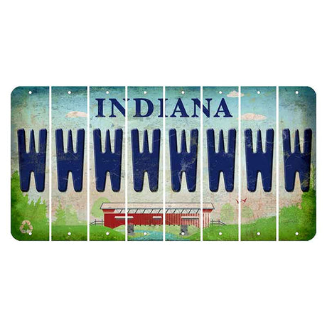 Indiana Recycle Cut License Plate Strips (Set of 8) W