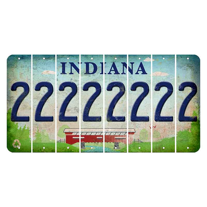 Indiana Recycle Cut License Plate Strips (Set of 8) 2