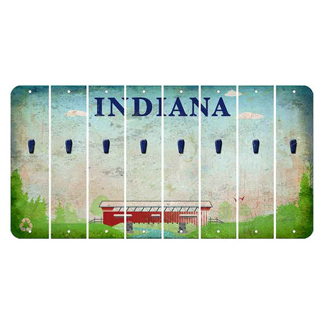 Indiana Recycle Cut License Plate Strips (Set of 8) Apostrophe