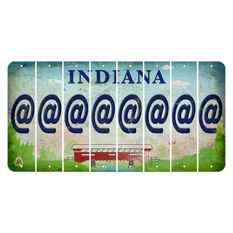 Indiana Recycle Cut License Plate Strips (Set of 8) At Sign